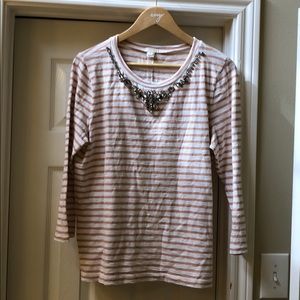 J Crew jeweled neck top